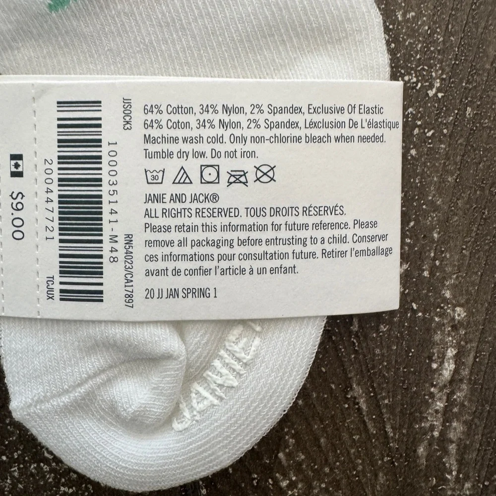JANIE AND‎ JACK NWT Floral Socks Set Of 2 0-3 Months Gripper Bottoms